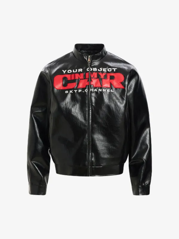 Vintage Embroidered Racing PU Leather Racing Jacket sold by Thesupermade