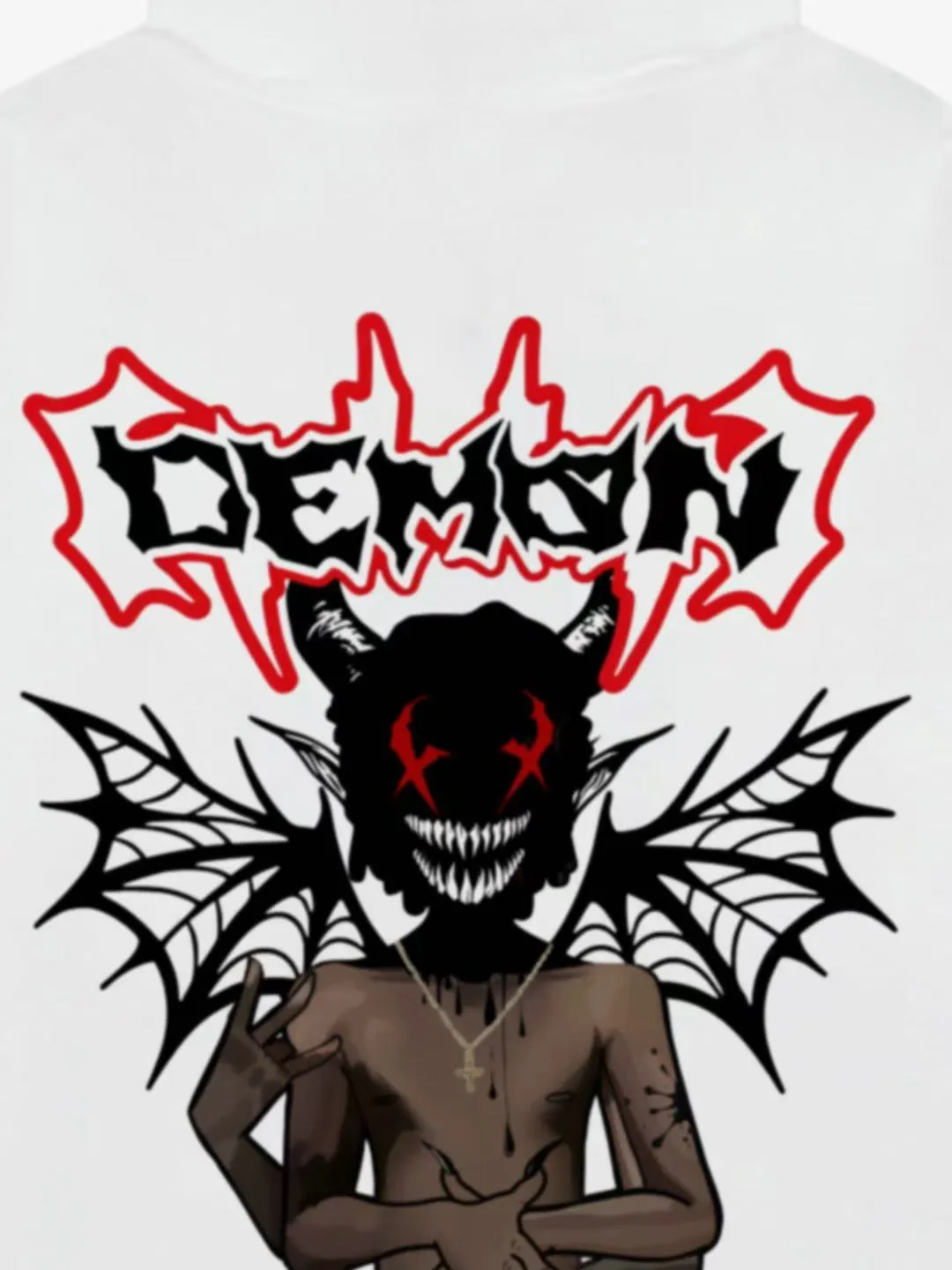 Demon Graphic Design White Hoodie sold by Thesupermade product image thumbnail 2
