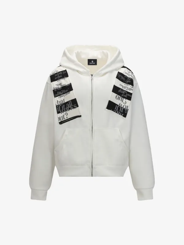 Retro Fake Two-Piece Zipper Hooded Sweatshirt sold by Thesupermade