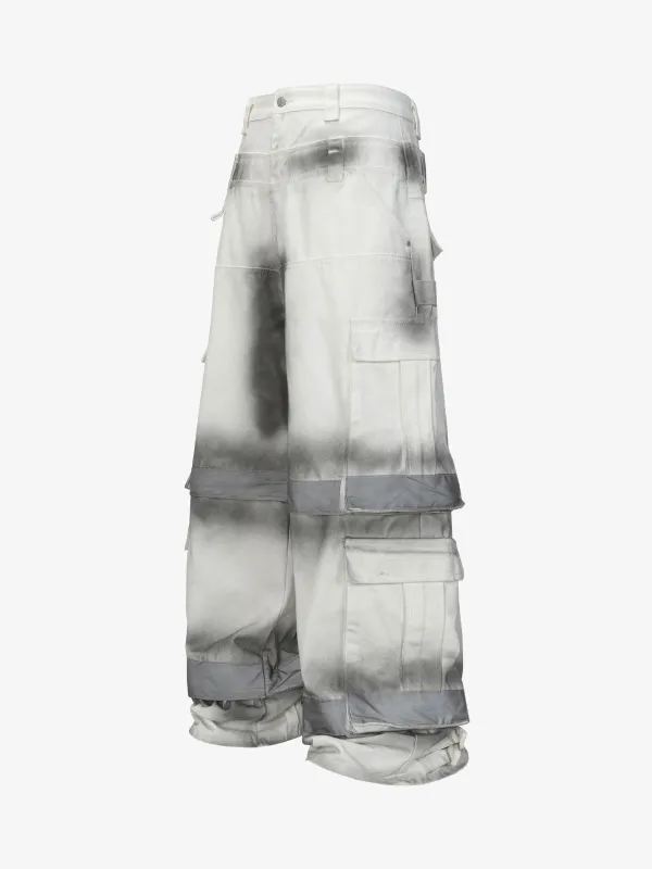 Functional Inkjet Multi-Pocket Wasteland Tactical Wide-Leg Cargo Pants sold by Thesupermade