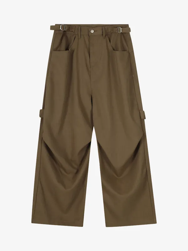 Adjustable Waistband Pleated Casual Pants sold by Thesupermade