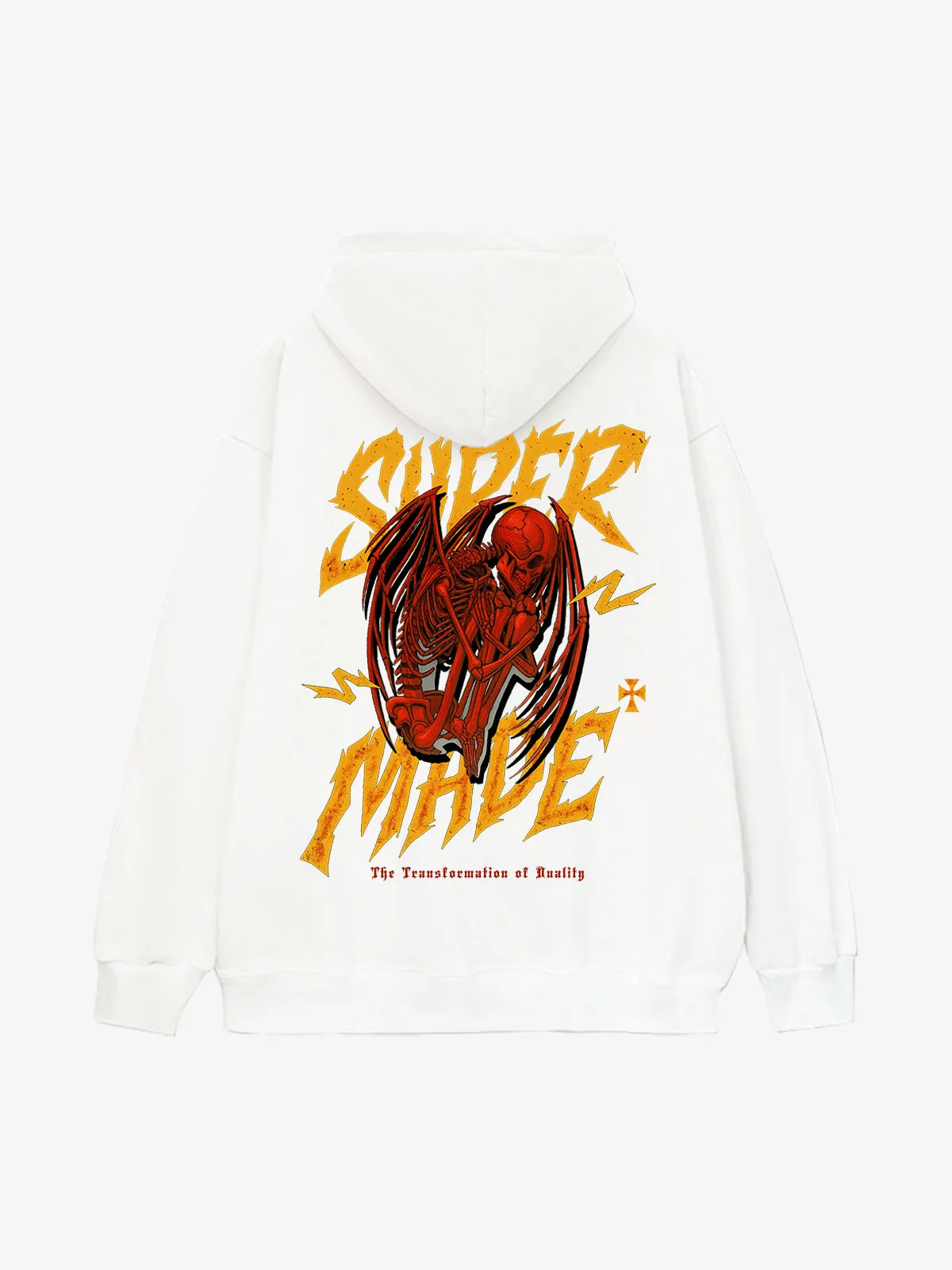 Distressed Graphic Bold Angel Wings Desig Hoodie sold by Thesupermade product image thumbnail 2