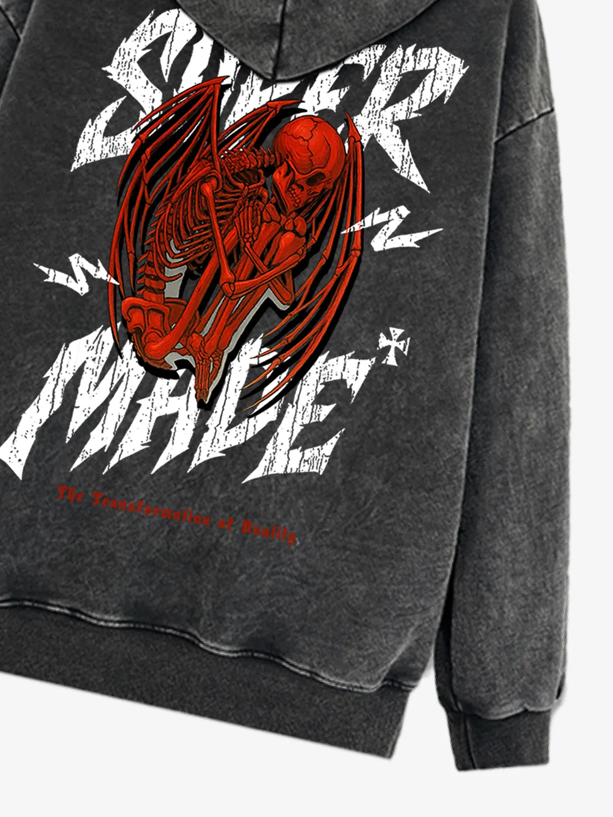Distressed Bold Demon Design Graphic Hoodie sold by Thesupermade product image thumbnail 5