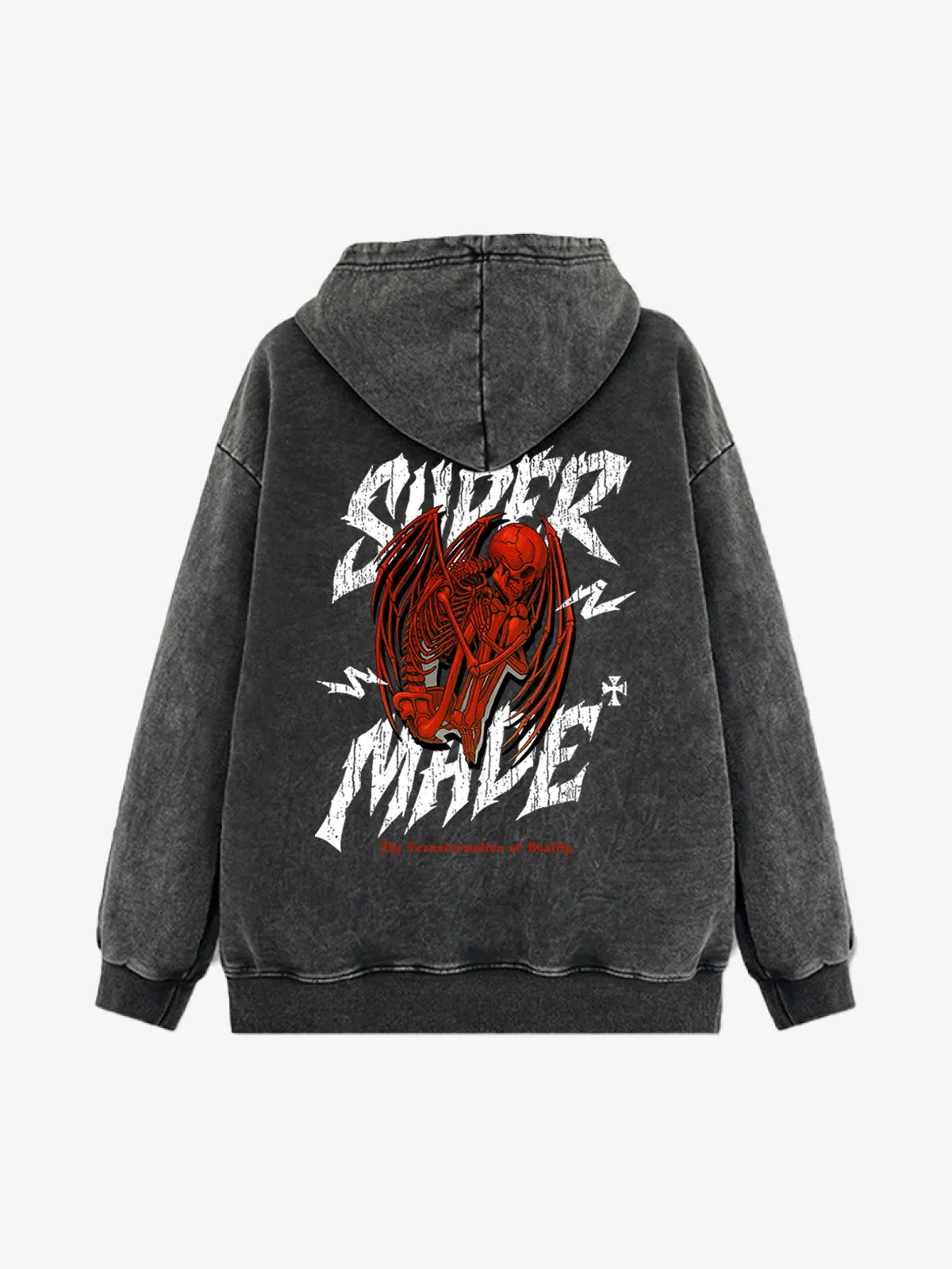 Distressed Bold Demon Design Graphic Hoodie sold by Thesupermade product image thumbnail 2
