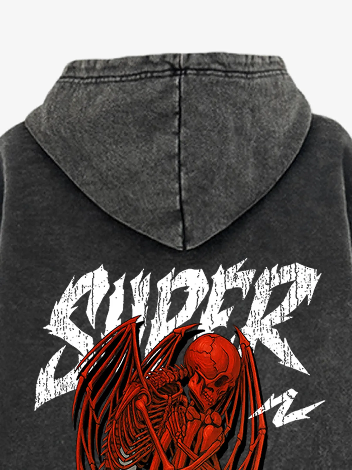 Distressed Bold Demon Design Graphic Hoodie sold by Thesupermade product image thumbnail 4