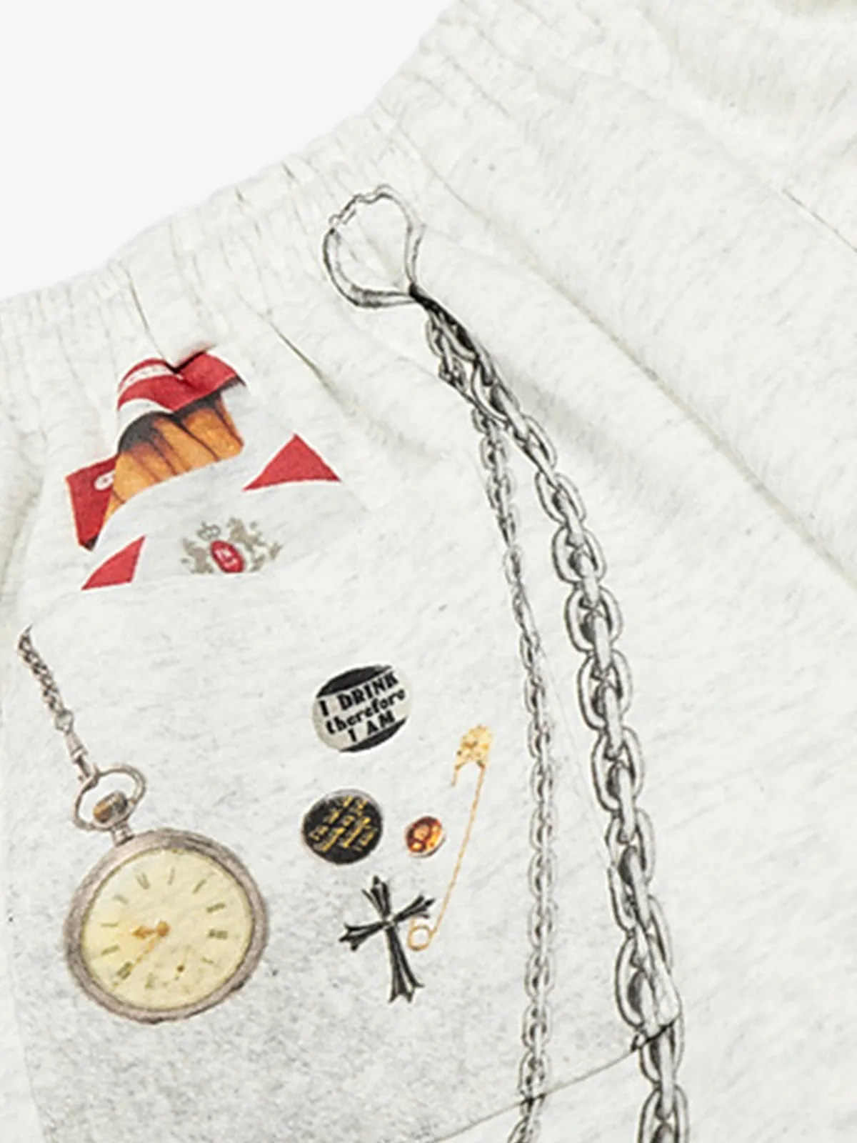 Retro Washed Creative Printed Barrel Pants sold by Thesupermade product image thumbnail 4