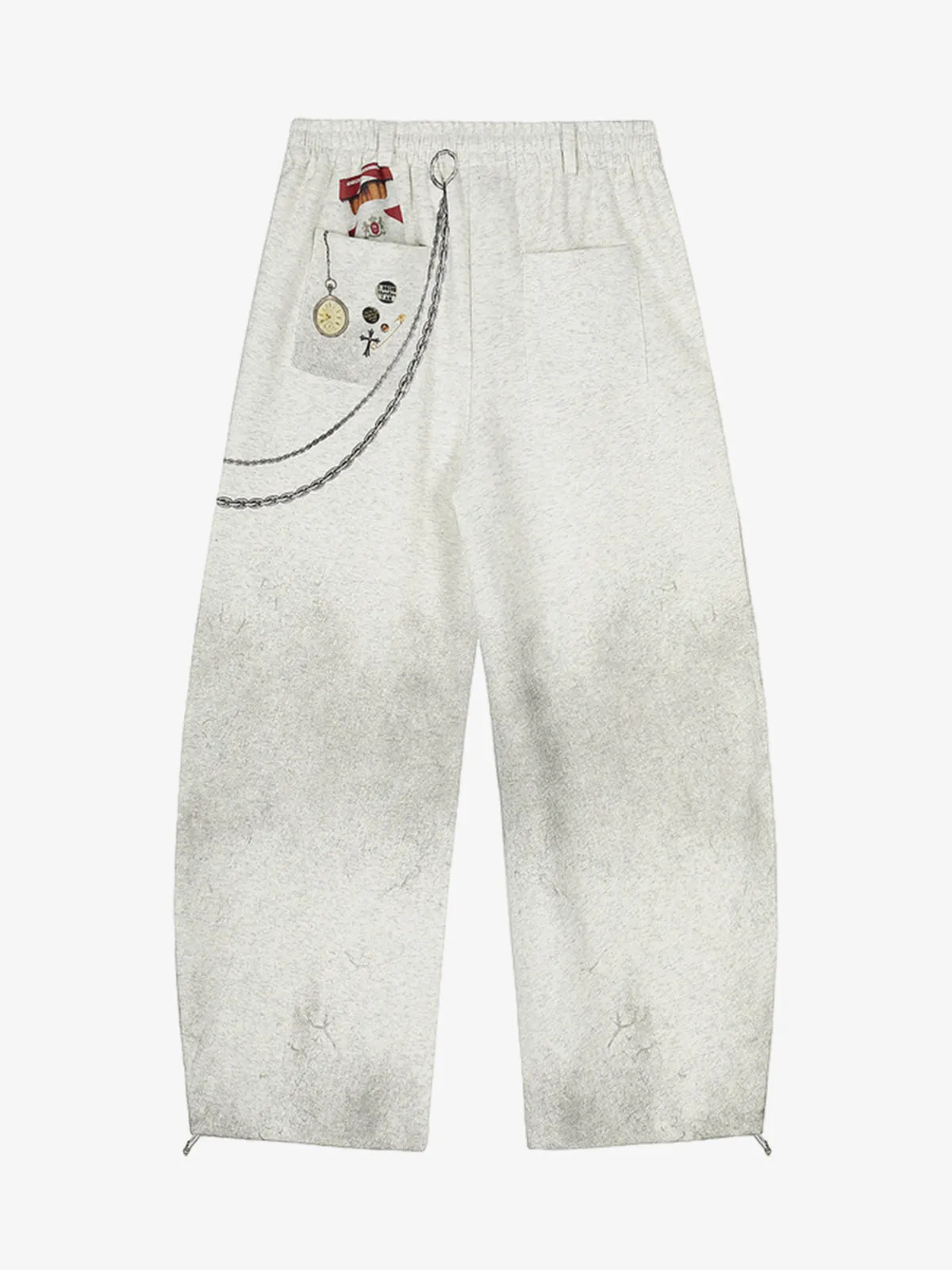 Retro Washed Creative Printed Barrel Pants sold by Thesupermade product image thumbnail 2