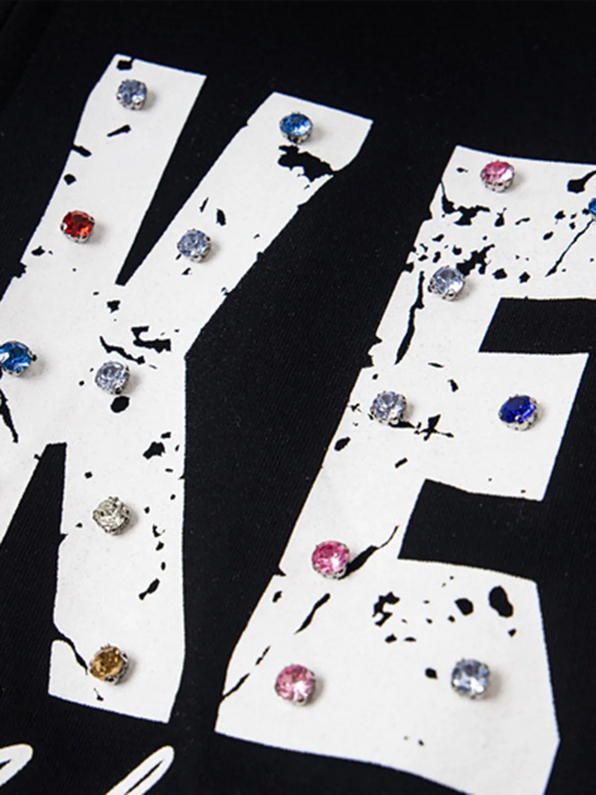 Retro Diamond Beaded Letter Zip Hooded Sweatshirt sold by Thesupermade product image thumbnail 4