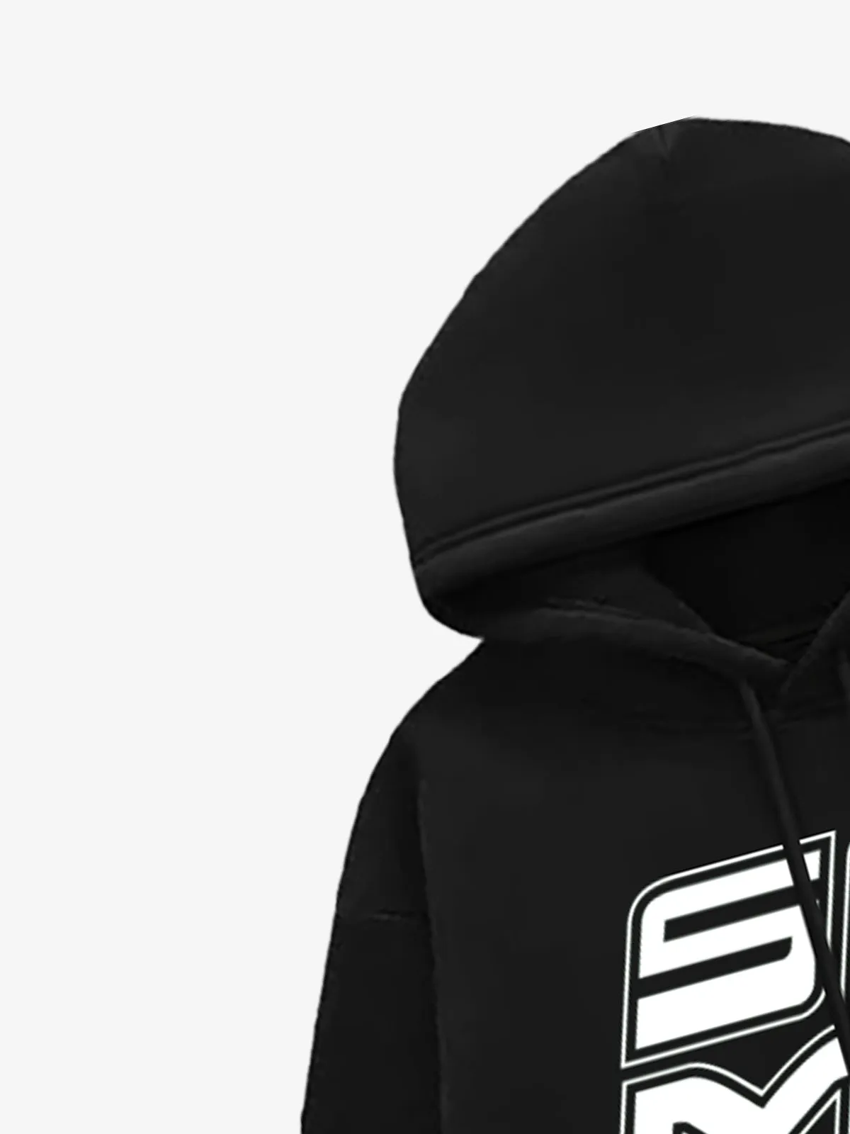 SPMD Letter Design Print Fleece Hooded Sweatshirt sold by Thesupermade product image thumbnail 3