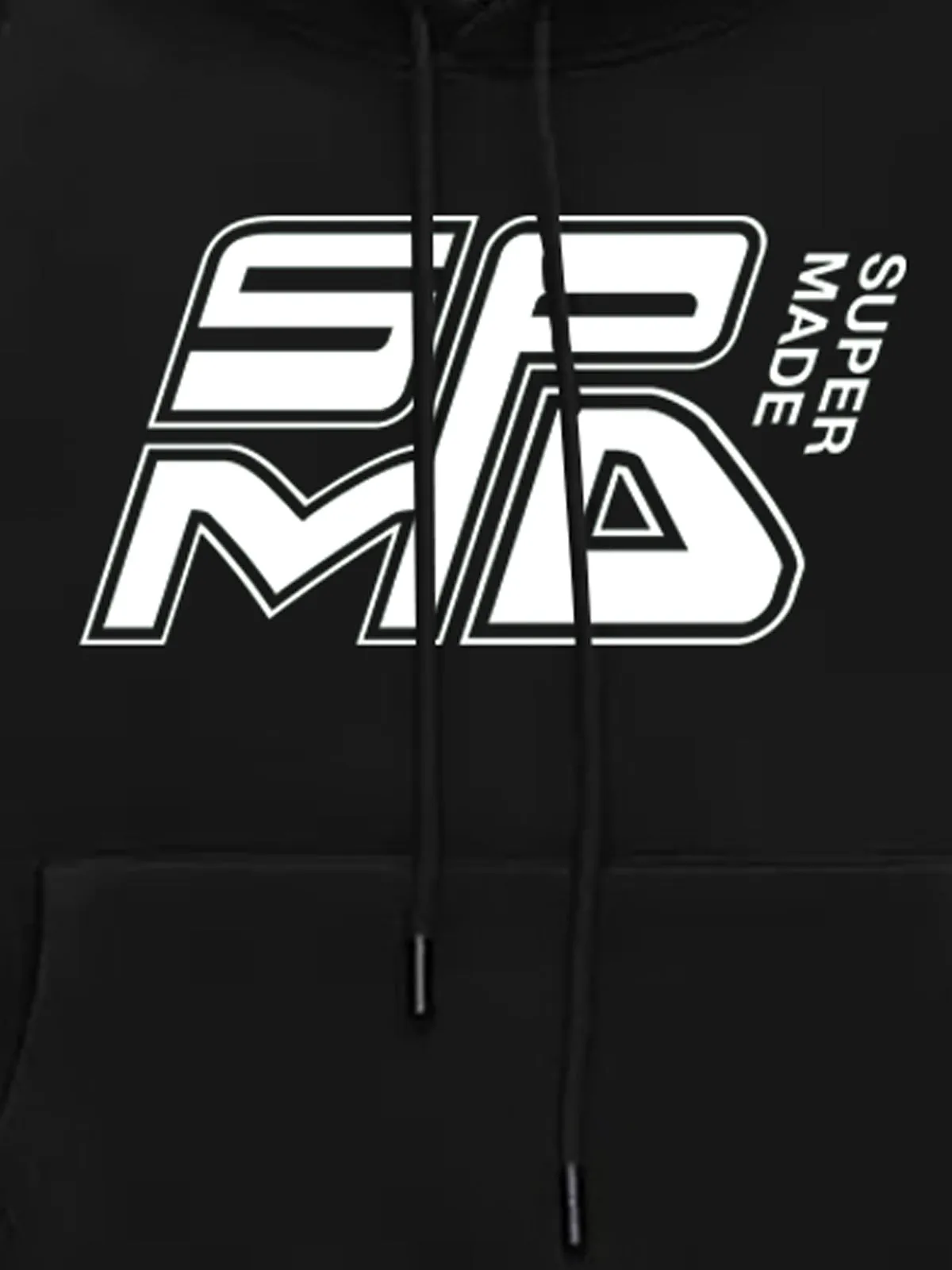 SPMD Letter Design Print Fleece Hooded Sweatshirt sold by Thesupermade product image thumbnail 4