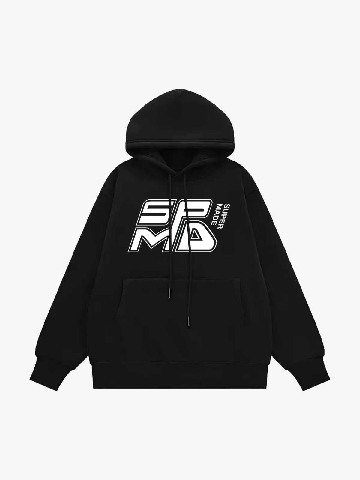 SPMD Letter Design Print Fleece Hooded Sweatshirt sold by Thesupermade