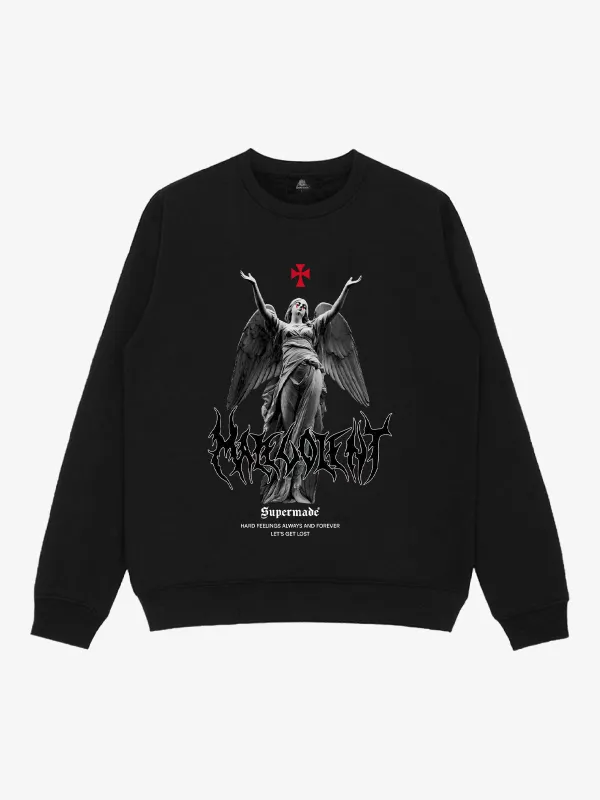 Dark Gothic Angel Print Crew Neck Sweatshirt sold by Thesupermade