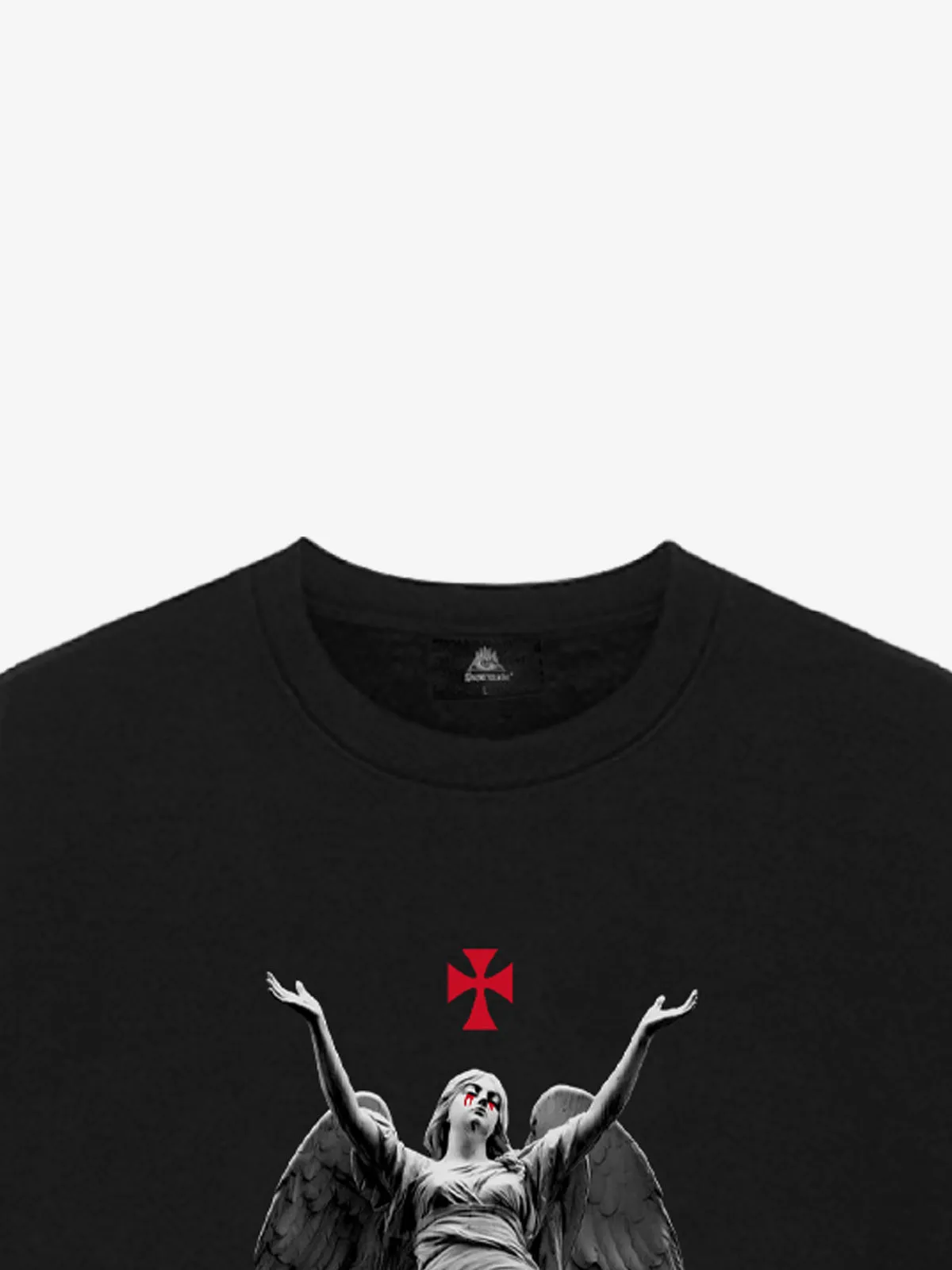 Dark Gothic Angel Print Crew Neck Sweatshirt sold by Thesupermade product image thumbnail 3