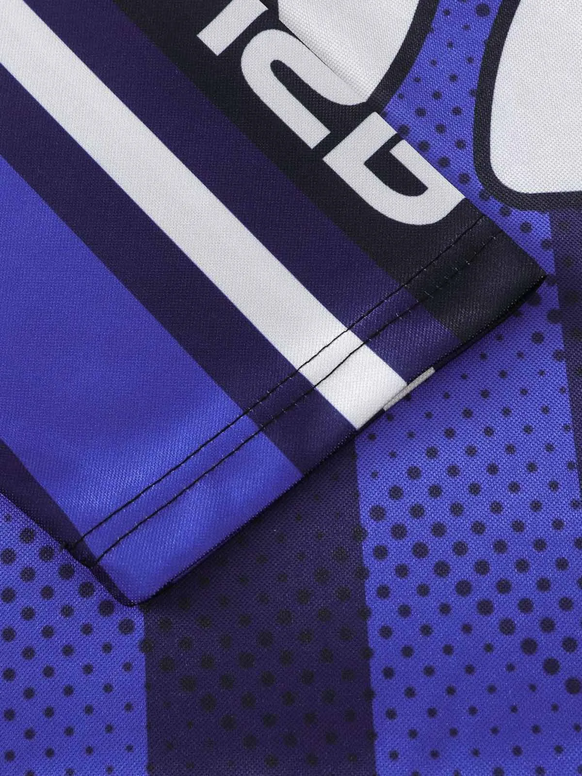 Loose Mesh Striped Hip-Hop Long Sleeve Jersey T-Shirt sold by Thesupermade product image thumbnail 4