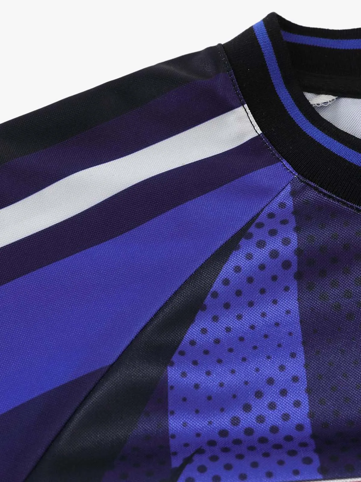 Loose Mesh Striped Hip-Hop Long Sleeve Jersey T-Shirt sold by Thesupermade product image thumbnail 5