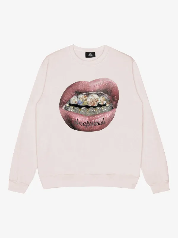 Streetwear Hip-Hop Gold Mouth Print Sweatshirt sold by Thesupermade