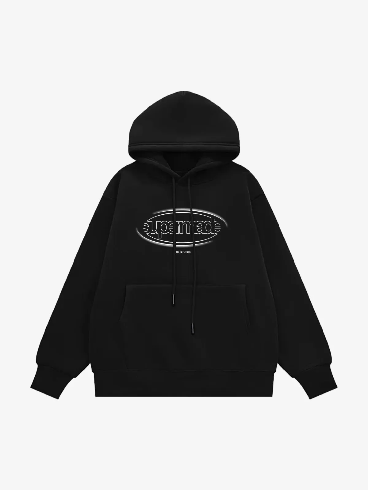 Letter Design Print Fleece Hooded Sweatshirt sold by Thesupermade