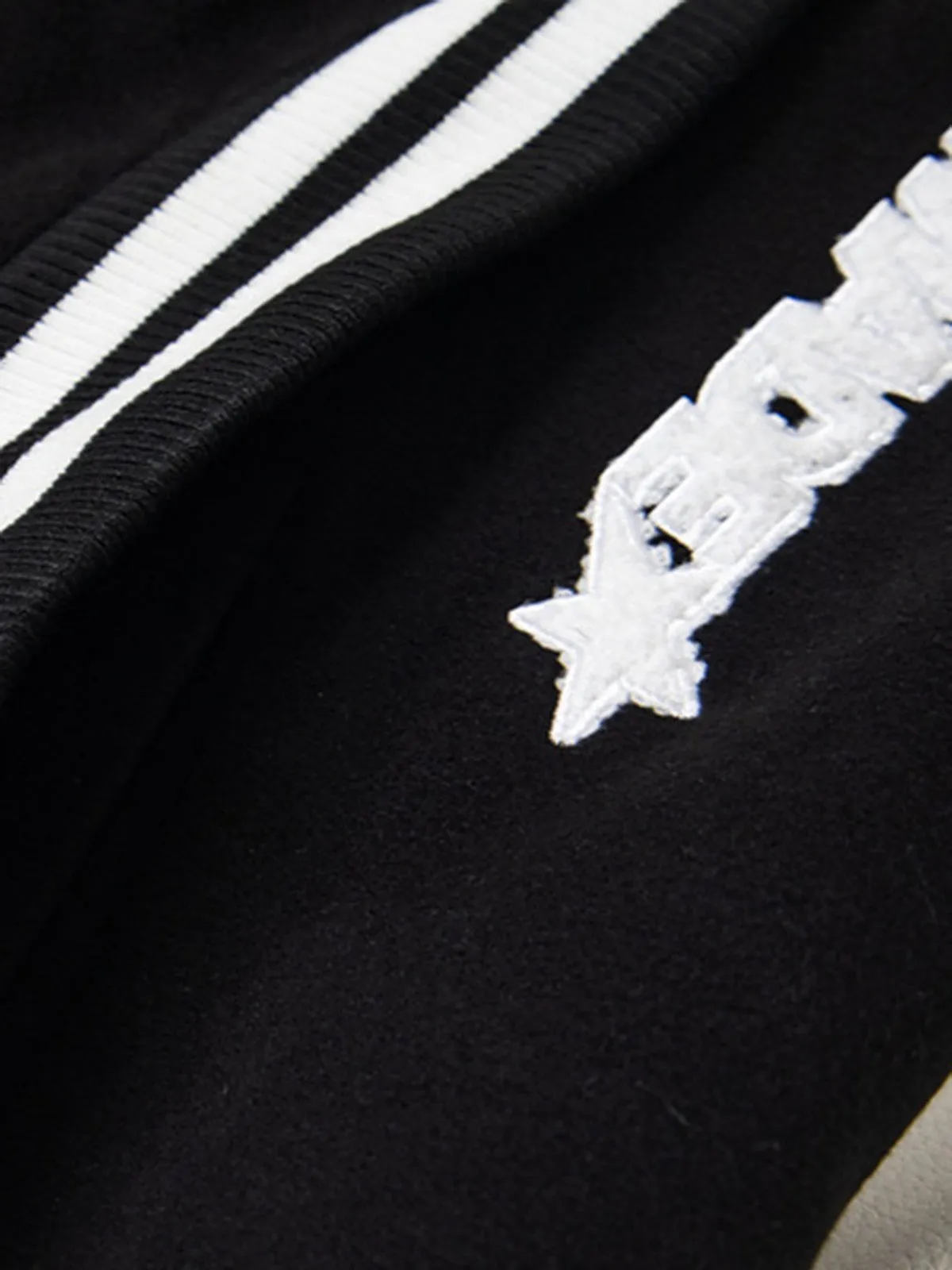 Retro Stripe With Contrast Stitching Baseball Jacket sold by Thesupermade product image thumbnail 4