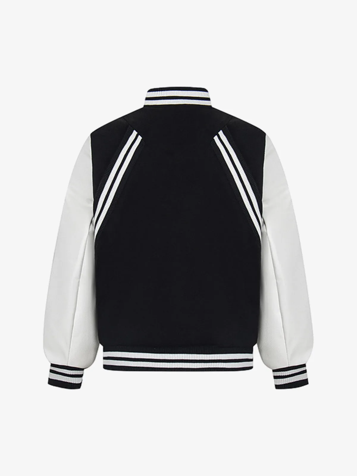 Retro Stripe With Contrast Stitching Baseball Jacket sold by Thesupermade product image thumbnail 2