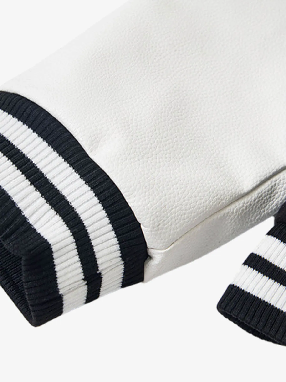 Retro Stripe With Contrast Stitching Baseball Jacket sold by Thesupermade product image thumbnail 5