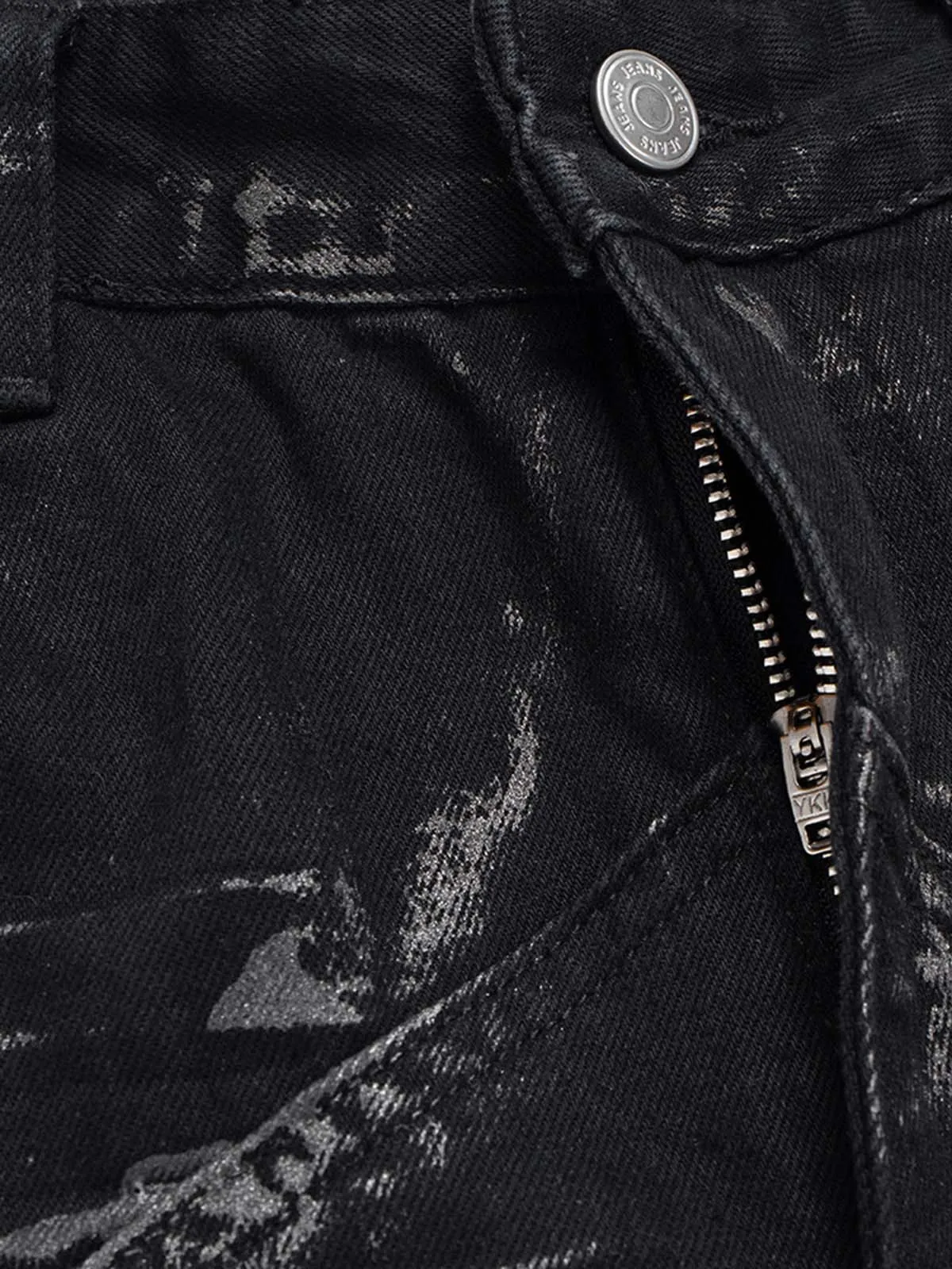 Heavily Washed Star Diamond Flared Jeans sold by Thesupermade product image thumbnail 4