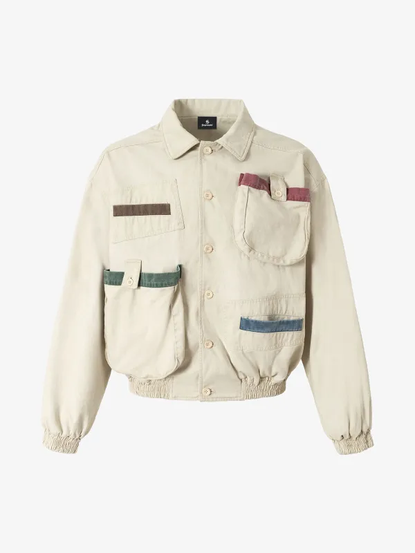 Street Multi-Pocket Cropped Work Jacket sold by Thesupermade