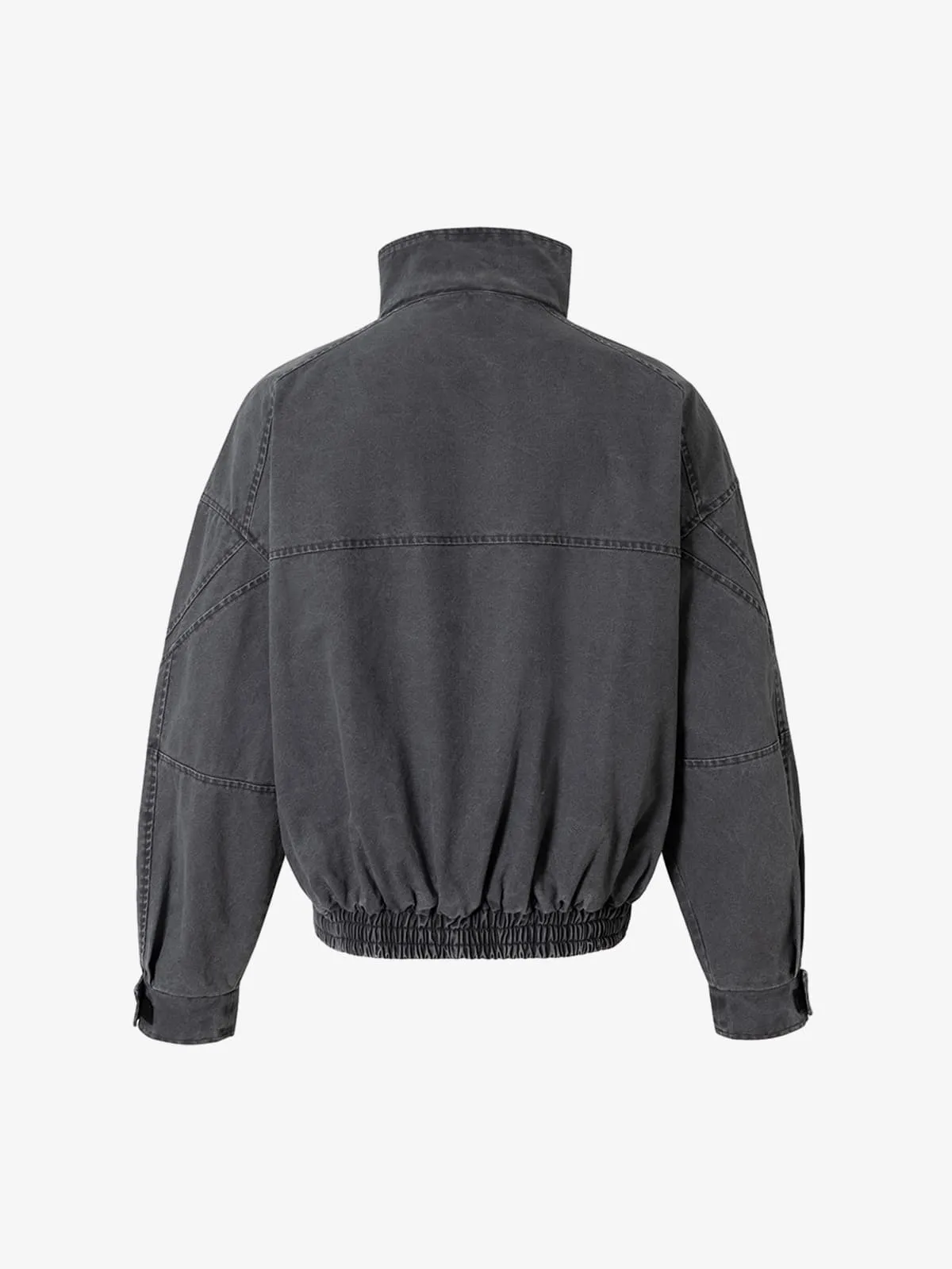 Vintage Washed Distressed Deconstructed High Collar Jacket sold by Thesupermade product image thumbnail 2