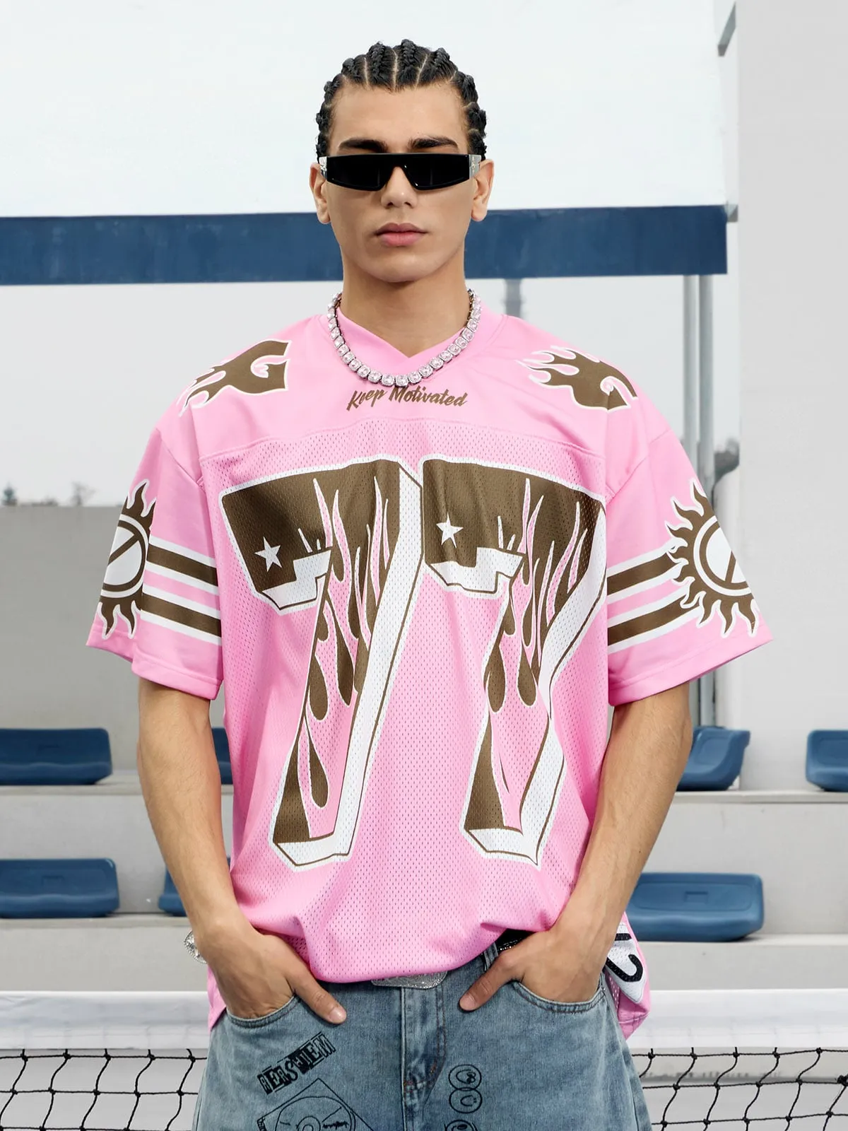 Sports Digital Jersey Style Flame Print T-Shirt sold by Thesupermade product image thumbnail 2