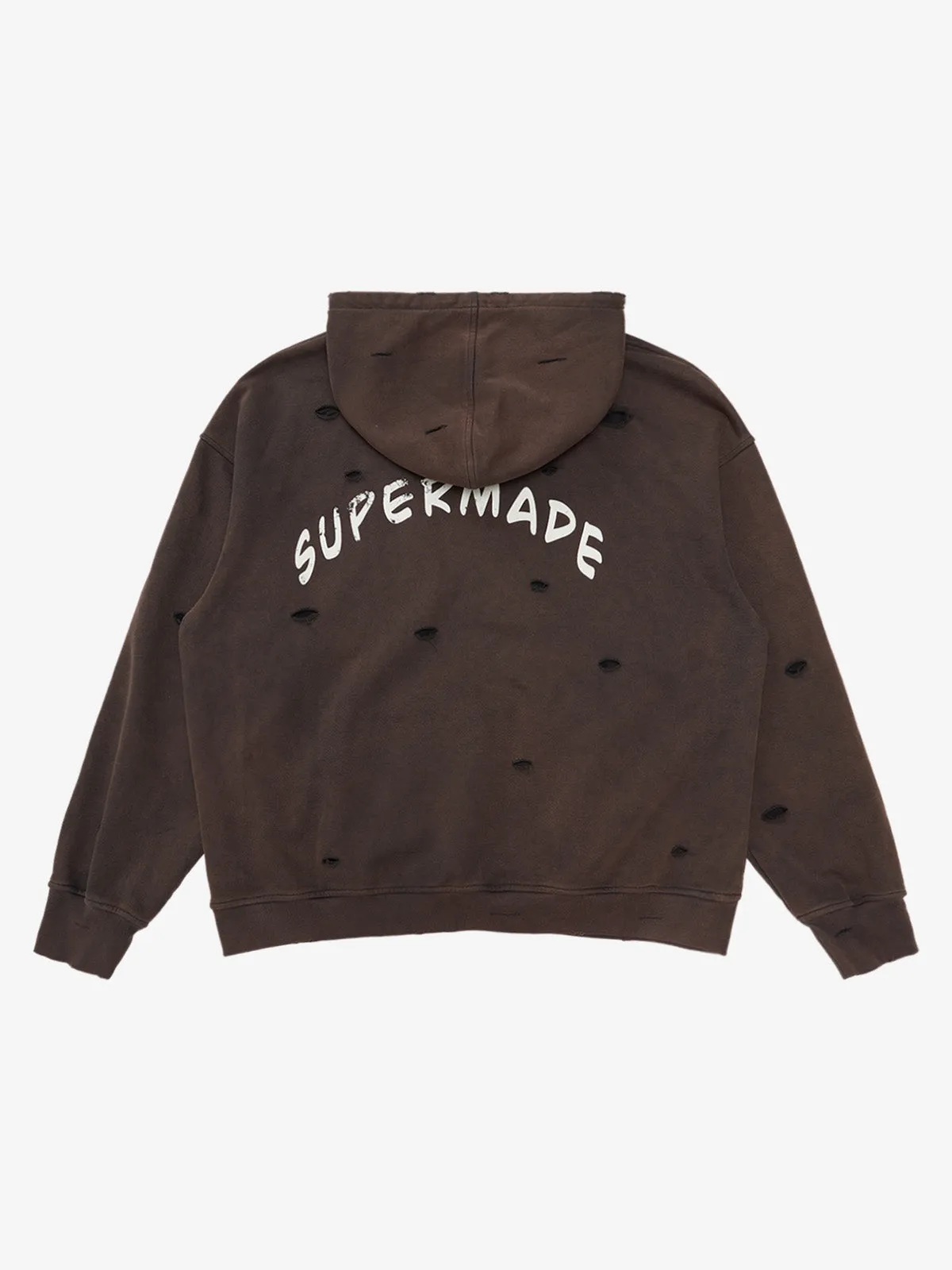 Original Supermade Letter Distressed Ripped Cotton Hoodie sold by Thesupermade product image thumbnail 2