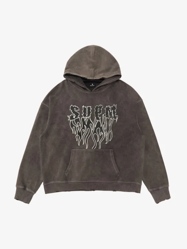 Original Distressed SPMD Graphic Cotton Hoodie sold by Thesupermade