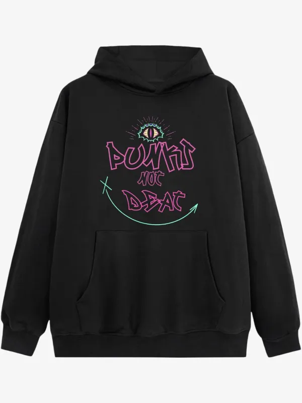 'Punks Not Dead' Graphic Design Cotton Hoodie sold by Thesupermade
