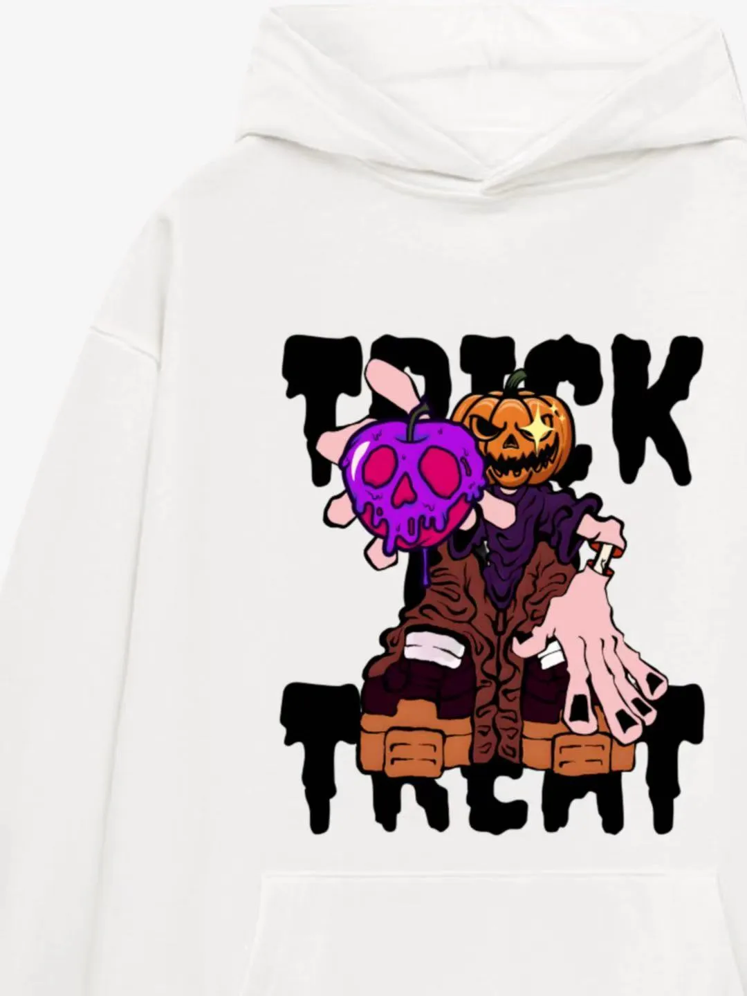 Spooky Halloween Trick-or-Treat Cotton Hoodie sold by Thesupermade product image thumbnail 3