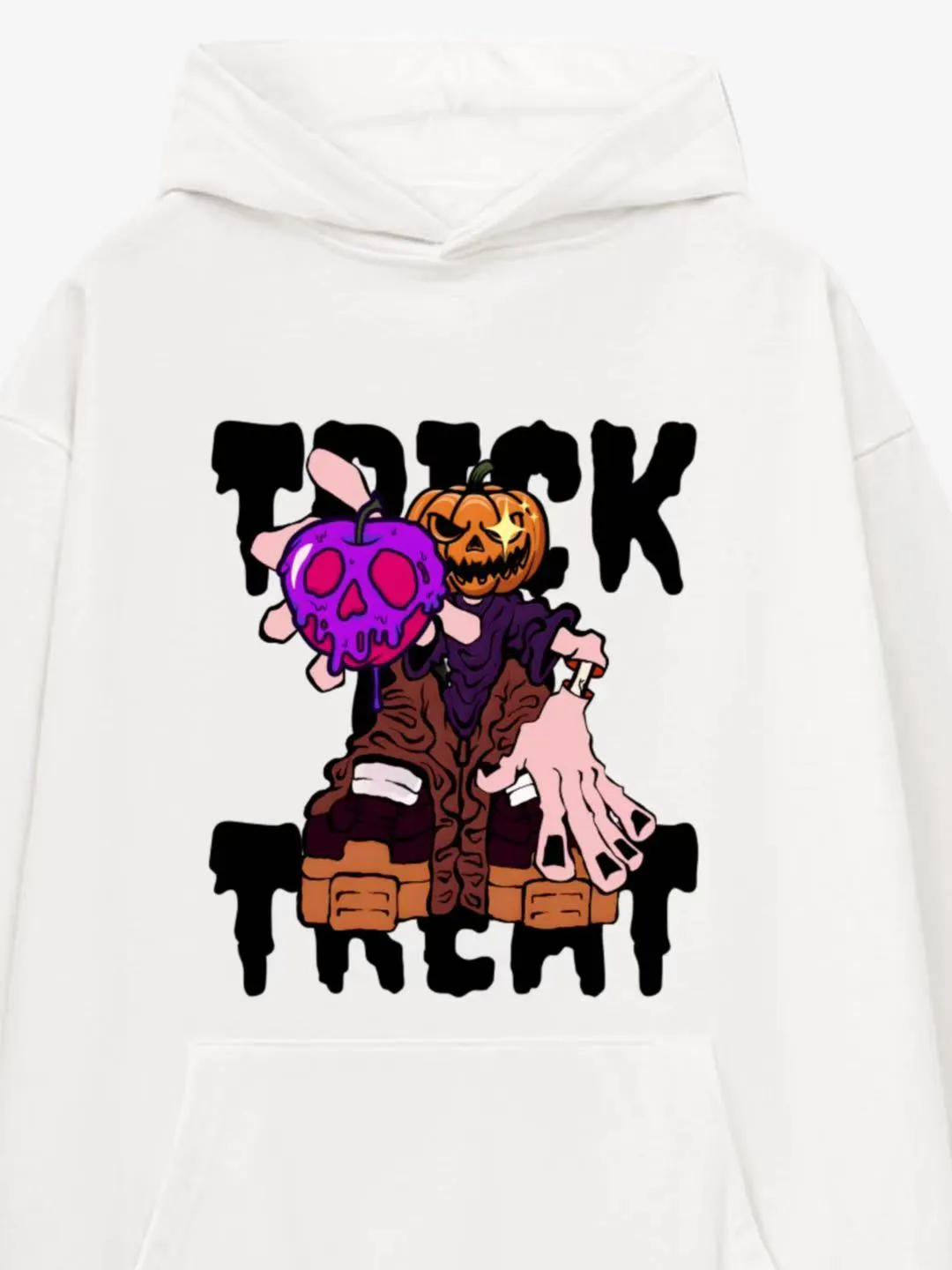 Spooky Halloween Trick-or-Treat Cotton Hoodie sold by Thesupermade product image thumbnail 4