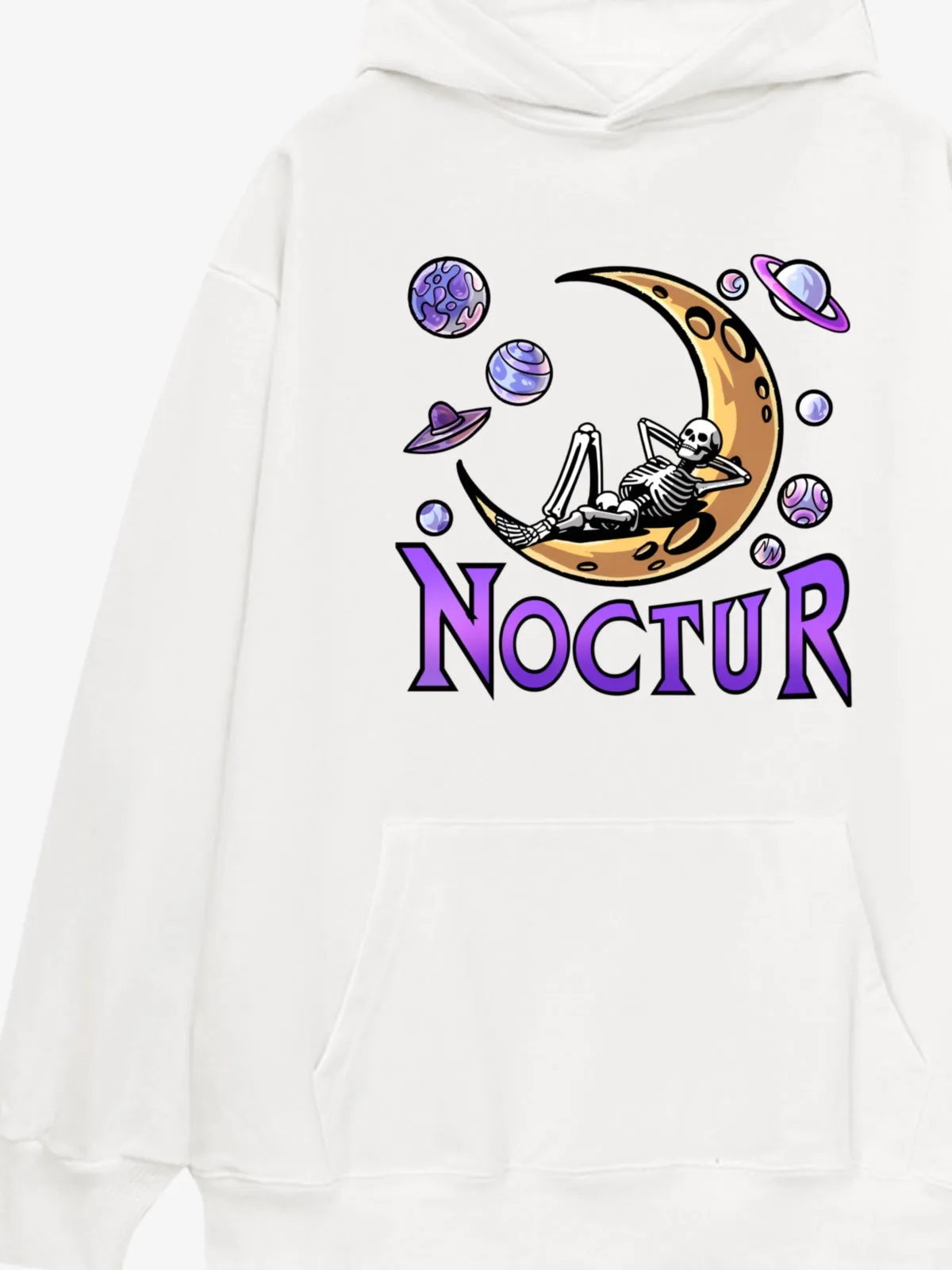 Nocturnal Space Adventure Cotton Hoodie sold by Thesupermade product image thumbnail 4