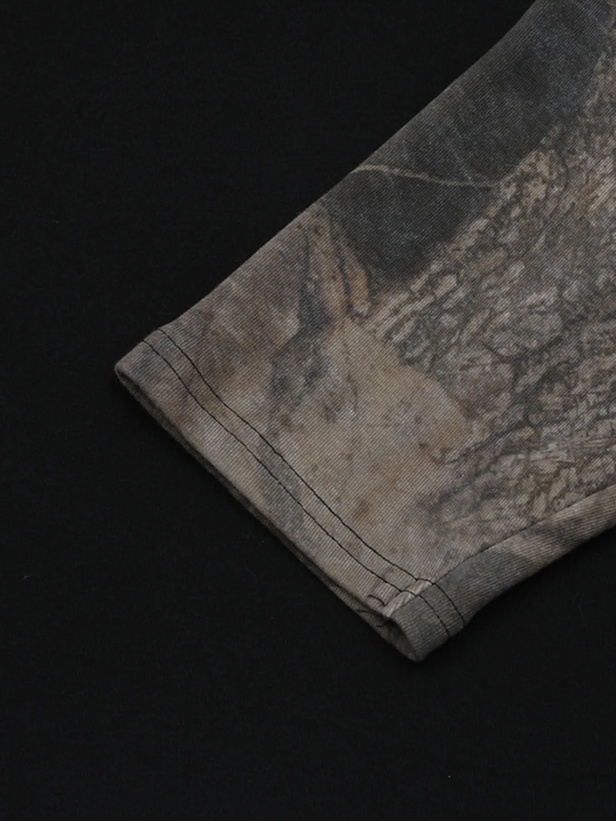 Distressed Camouflage Layered Look Long Sleeve T-Shirt sold by Thesupermade product image thumbnail 3