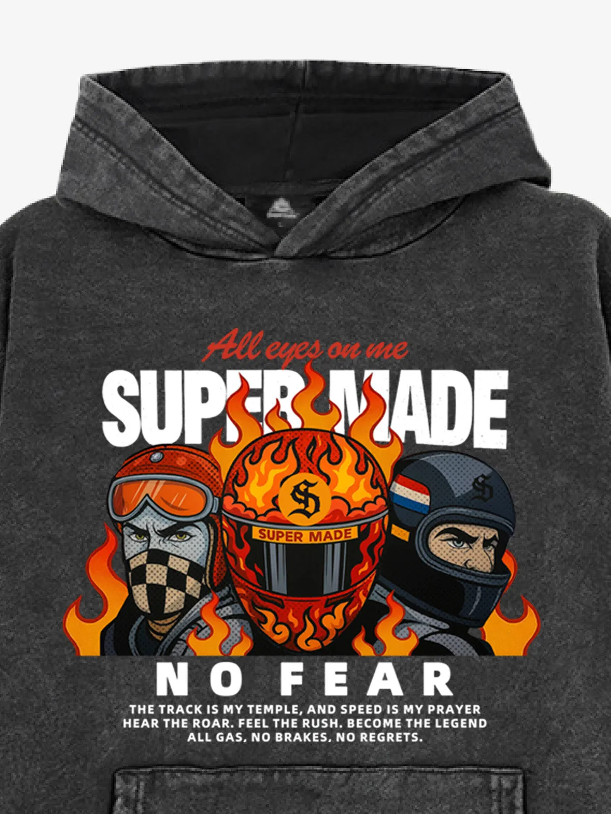French Terry Street Motorcycle Cyber Racing Hoodie sold by Thesupermade product image thumbnail 2