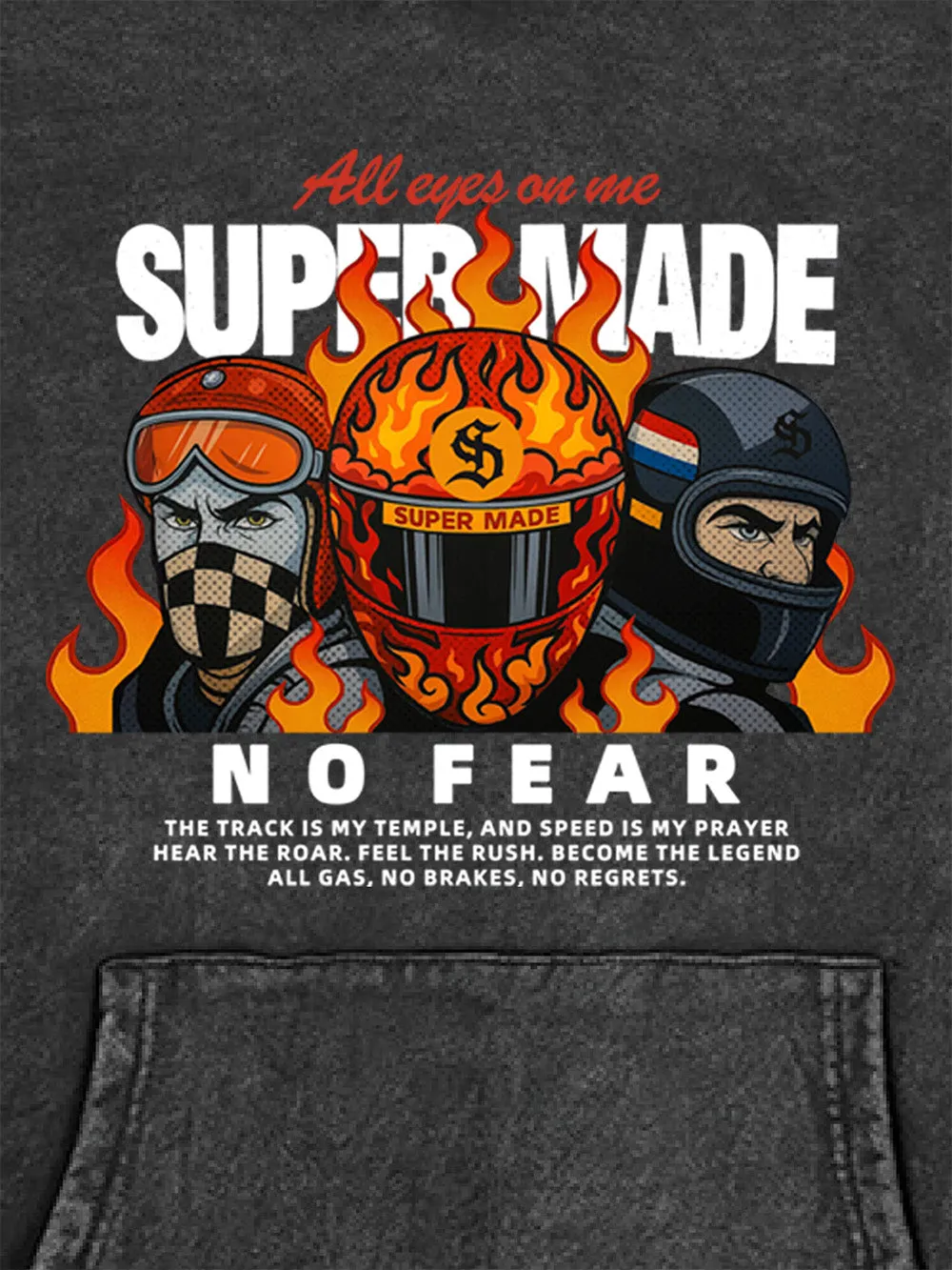 French Terry Street Motorcycle Cyber Racing Hoodie sold by Thesupermade product image thumbnail 3