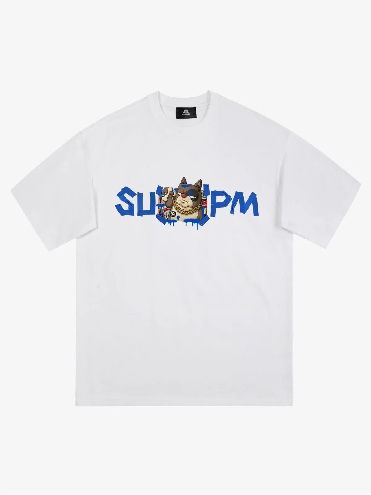 SUPM Graffiti Dog With Gold Chain Graphic T-Shirt sold by Thesupermade product image thumbnail 2
