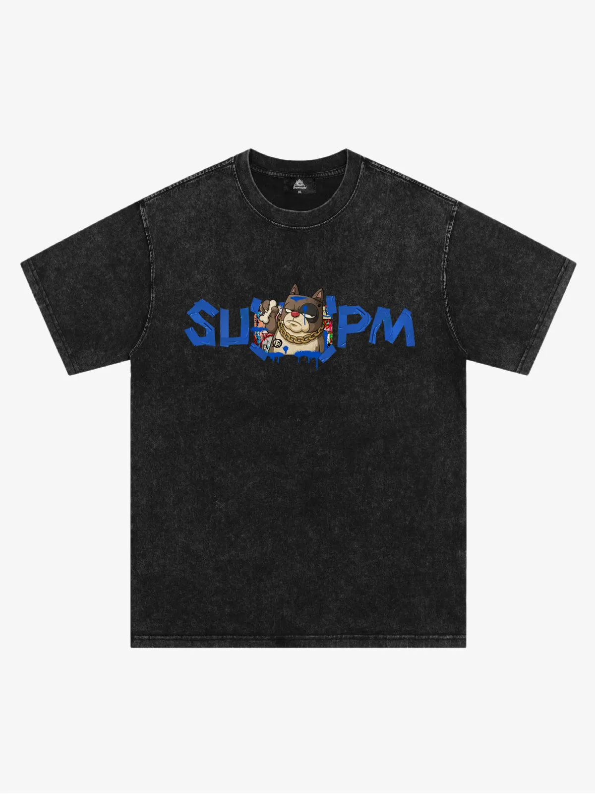 SUPM Graffiti Dog With Gold Chain Graphic T-Shirt sold by Thesupermade product image thumbnail 4