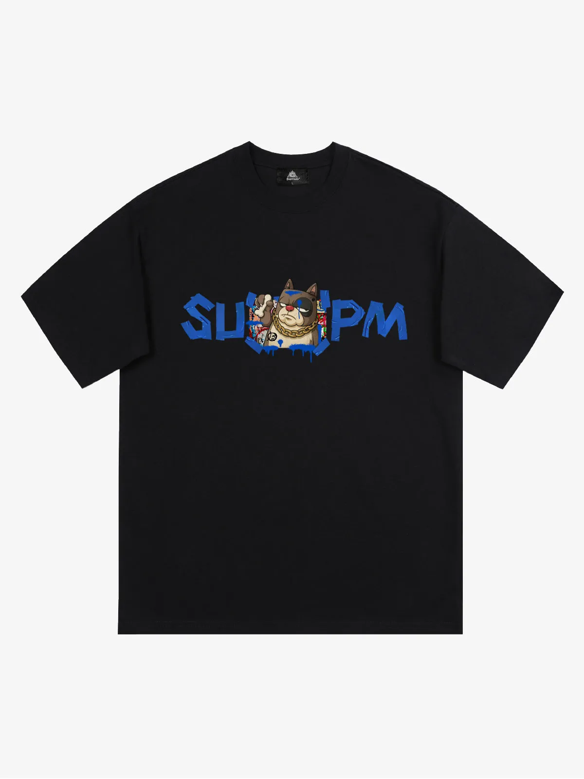 SUPM Graffiti Dog With Gold Chain Graphic T-Shirt sold by Thesupermade