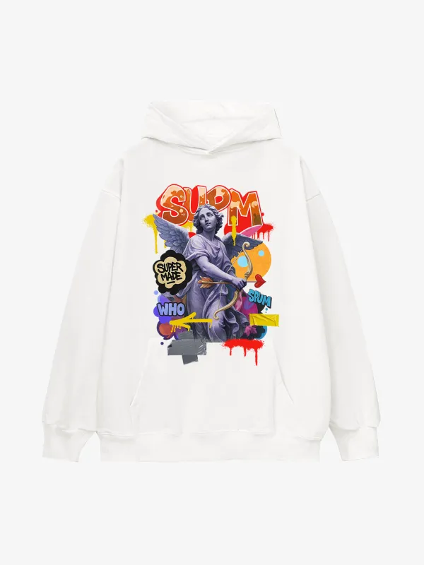 French Terry Cupid Statue Hooded Sweatshirt sold by Thesupermade