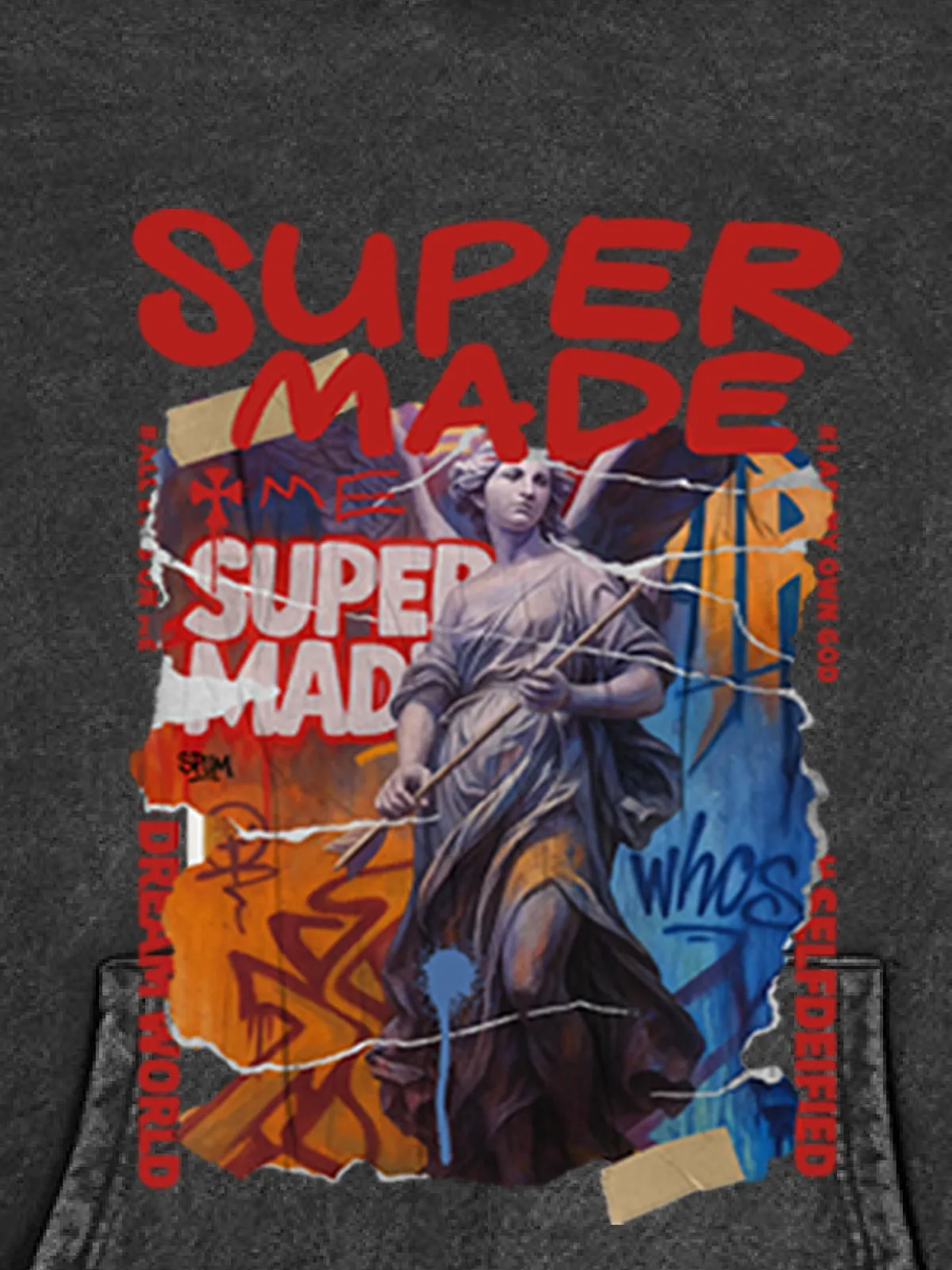 Fleece Supermade Vintage Graffiti Cupid Hoodie sold by Thesupermade product image thumbnail 3