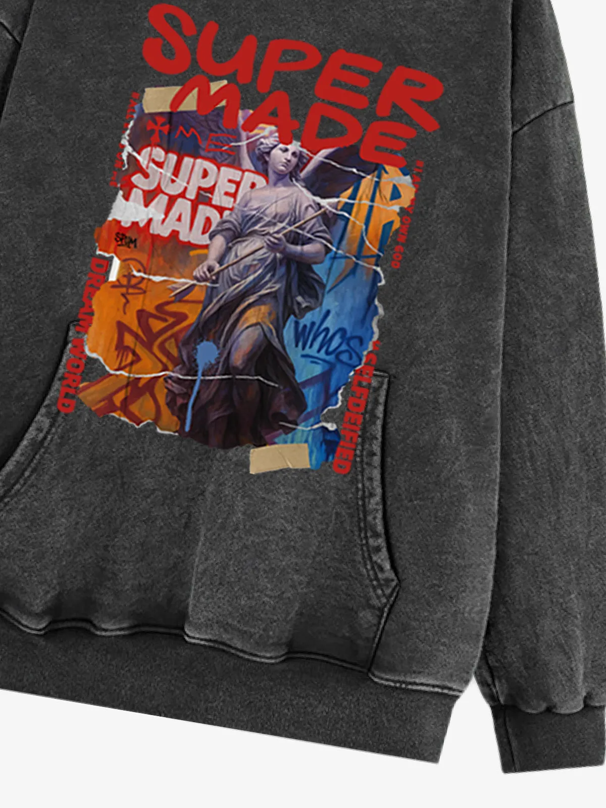 Fleece Supermade Vintage Graffiti Cupid Hoodie sold by Thesupermade product image thumbnail 4
