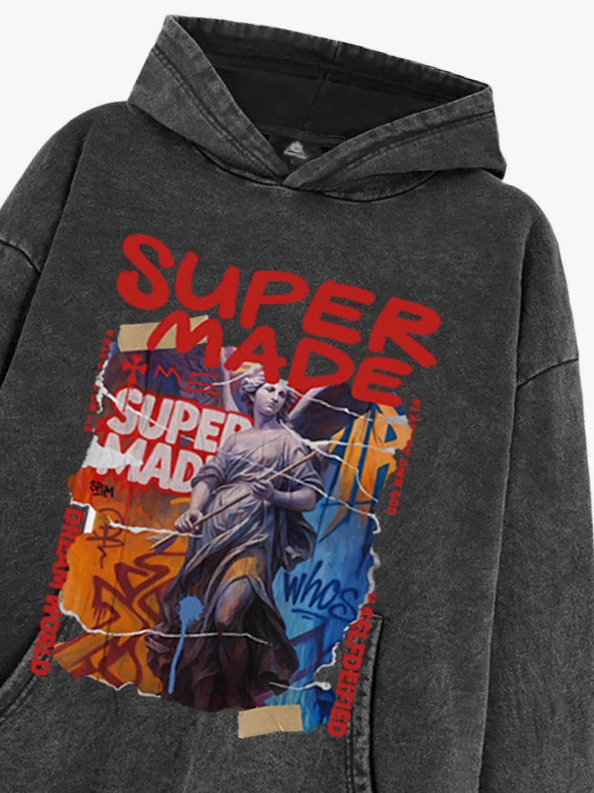Fleece Supermade Vintage Graffiti Cupid Hoodie sold by Thesupermade product image thumbnail 5