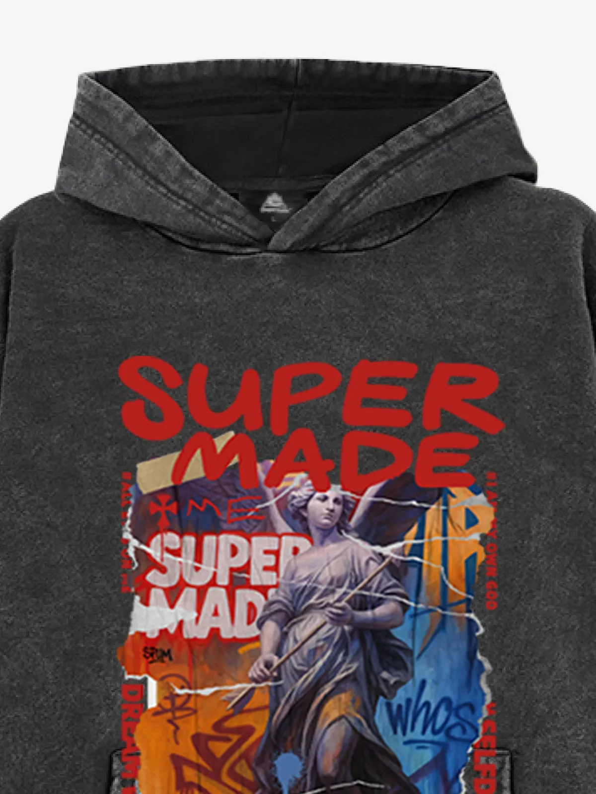 Fleece Supermade Vintage Graffiti Cupid Hoodie sold by Thesupermade product image thumbnail 2