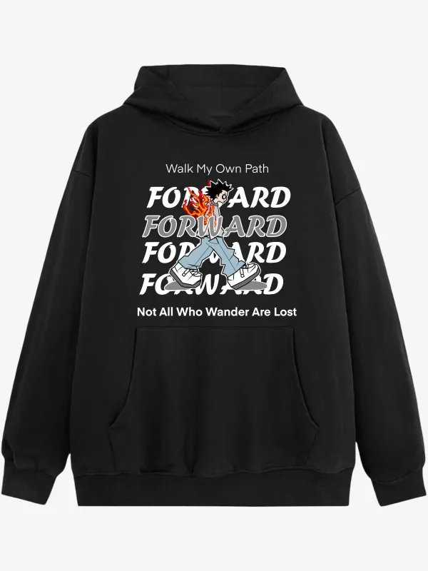 “Walk My Own Path” Graphic Cotton Hoodie sold by Thesupermade