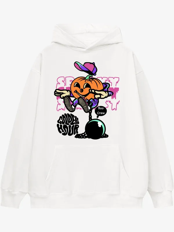 Golden Hour Boo Crew Halloween Cotton Hoodie sold by Thesupermade