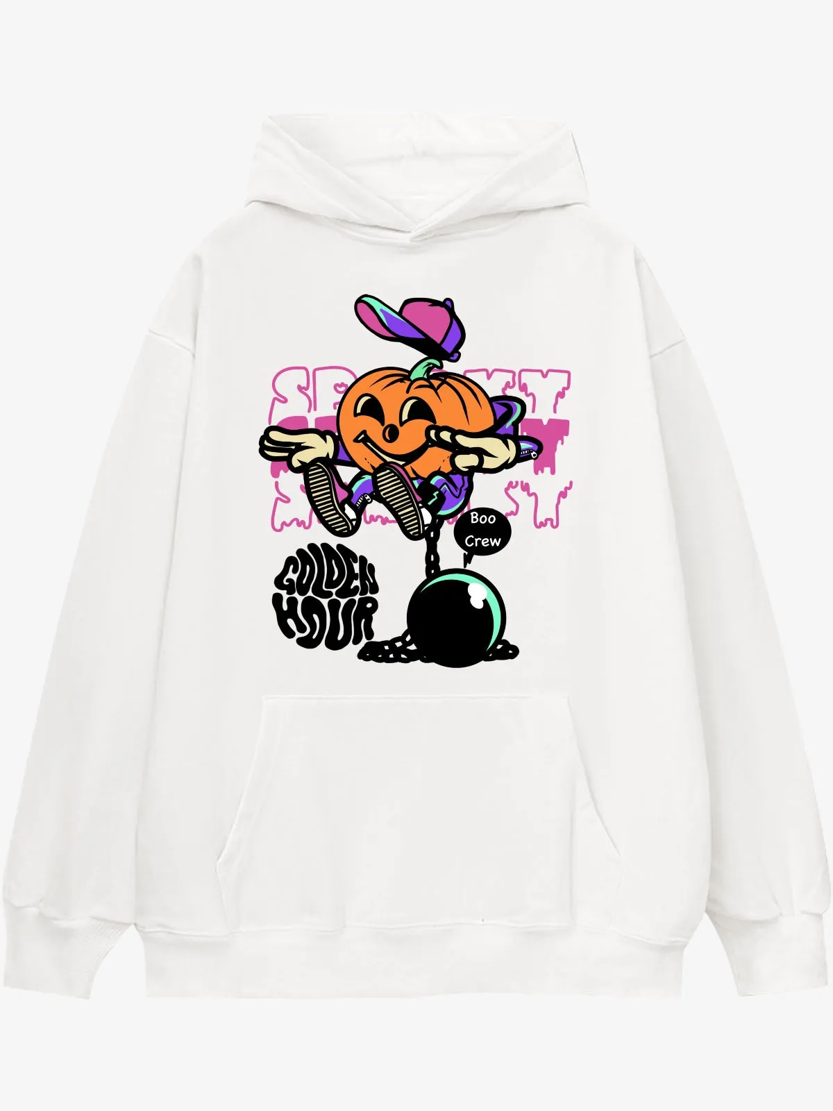 Golden Hour Boo Crew Halloween Cotton Hoodie sold by Thesupermade