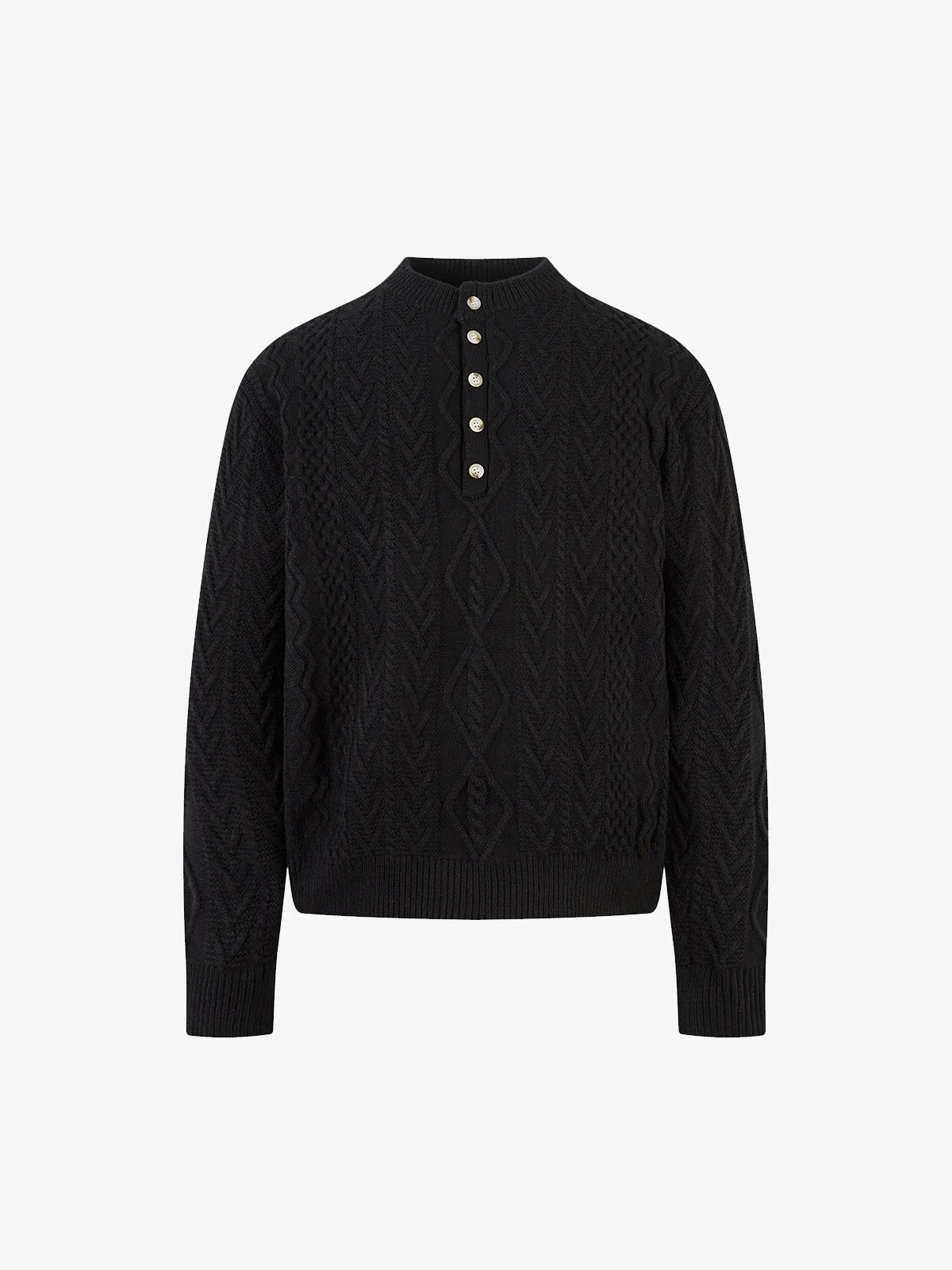 Vintage Diamond Knit Half Placket Sweater sold by Thesupermade product image thumbnail 2