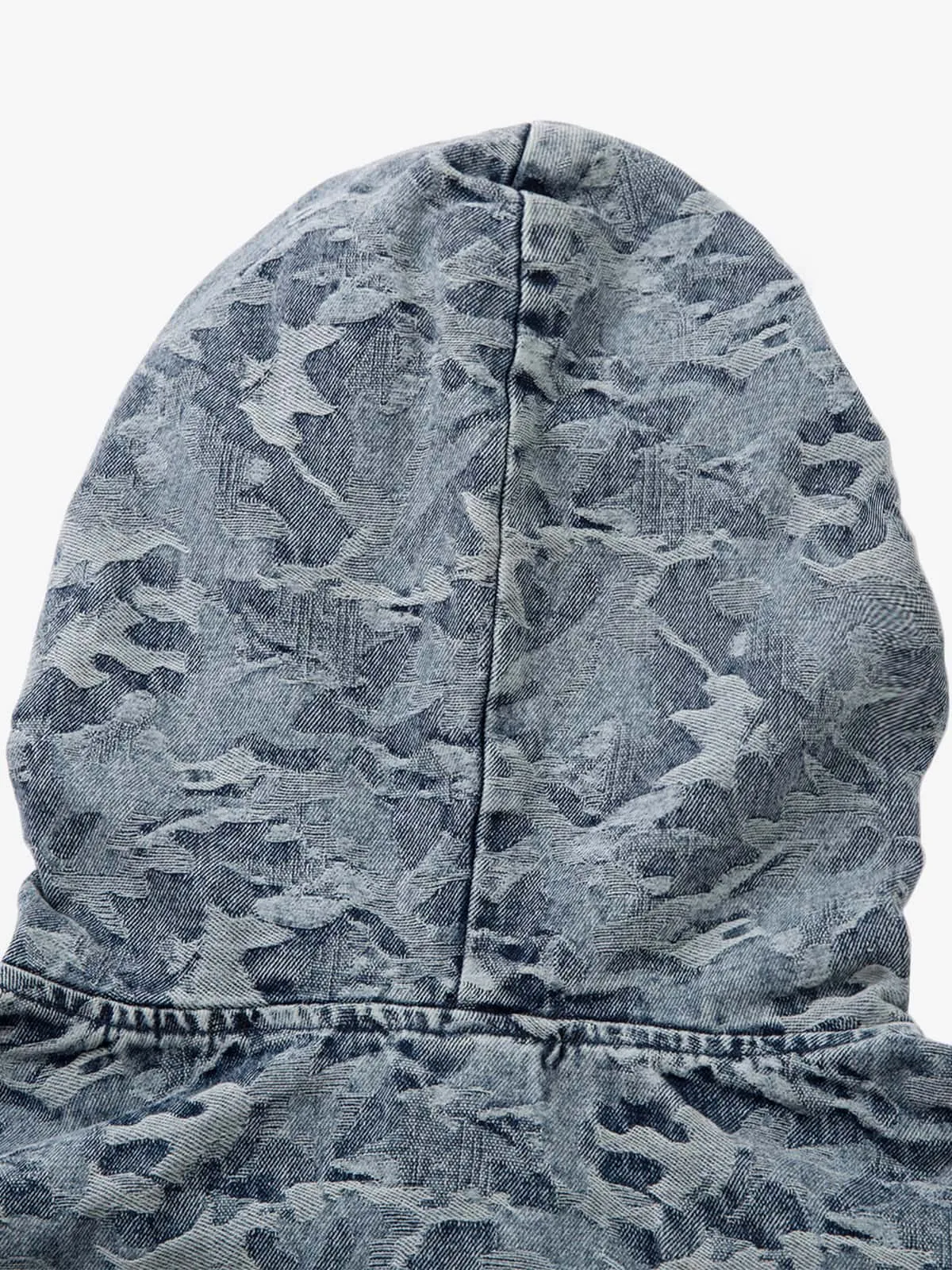 Streetwear Denim Washed Camouflage Hooded Sweatshirt sold by Thesupermade product image thumbnail 4